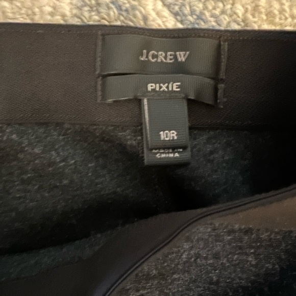 J Crew Gray Pixie Pants Size 10R Charcoal Back Zip Stretch Ponte Legging - Picture 4 of 6